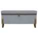 Puff Recamier Baú Para Sala Quarto Cama Casal 100 cm Versallies Boucle Cinza