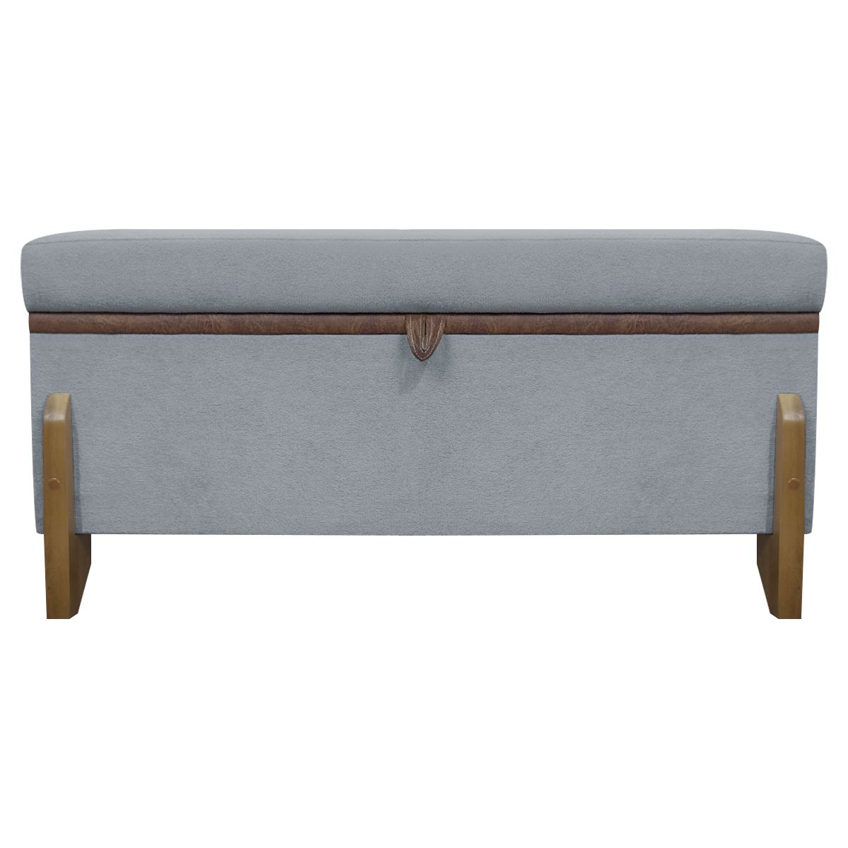 Puff Recamier Baú Para Sala Quarto Cama Casal 100 cm Versallies Boucle Cinza