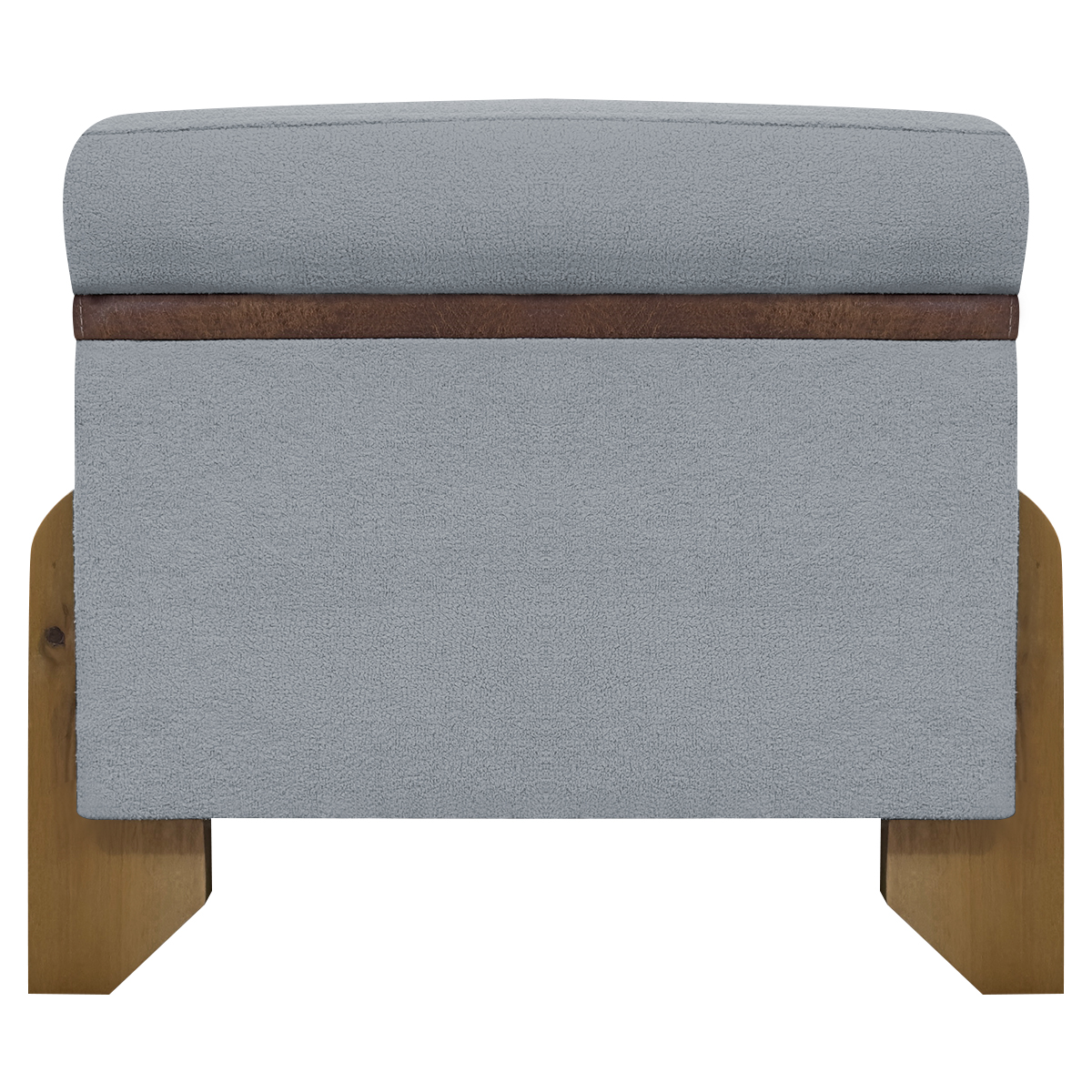 Puff Recamier Baú Para Sala Quarto Cama Casal 100 cm Versallies Boucle Cinza