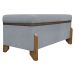 Puff Recamier Baú Para Sala Quarto Cama Casal 100 cm Versallies Boucle Cinza