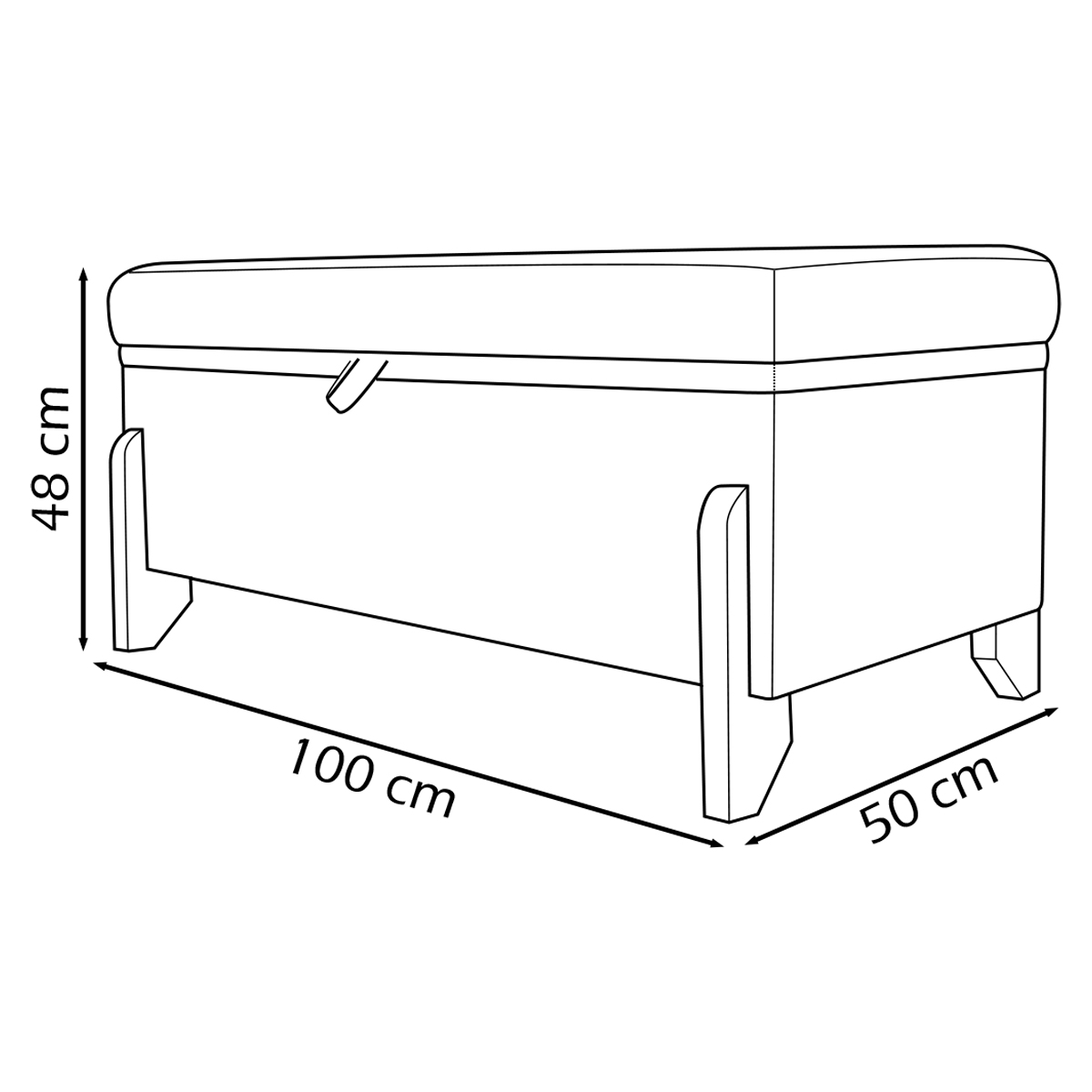 Puff Recamier Baú Para Sala Quarto Cama Casal 100 cm Versallies Boucle Rosê