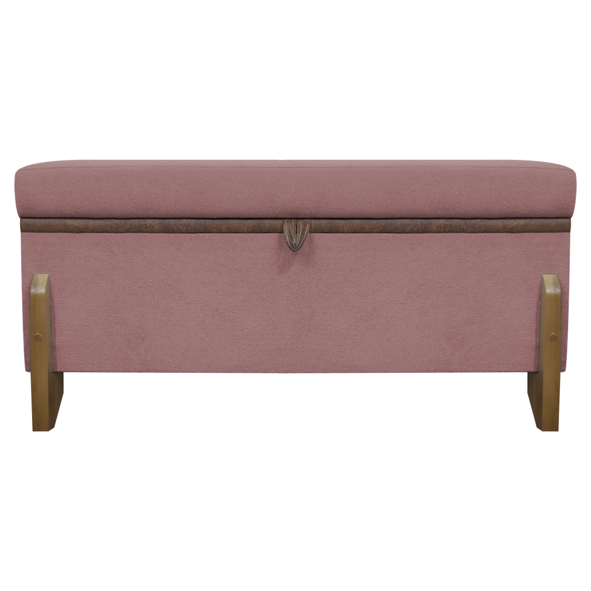 Puff Recamier Baú Para Sala Quarto Cama Casal 100 cm Versallies Boucle Rosê