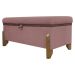 Puff Recamier Baú Para Sala Quarto Cama Casal 100 cm Versallies Boucle Rosê