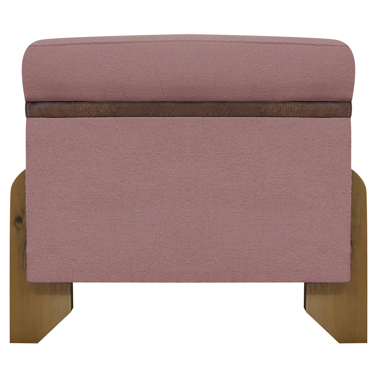 Puff Recamier Baú Para Sala Quarto Cama Casal 100 cm Versallies Boucle Rosê