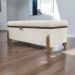 Puff Recamier Baú Para Sala Quarto Cama King 200 cm Versallies Boucle Bege