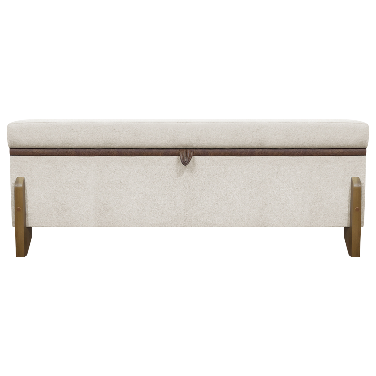 Puff Recamier Baú Para Sala Quarto Cama King 200 cm Versallies Boucle Bege
