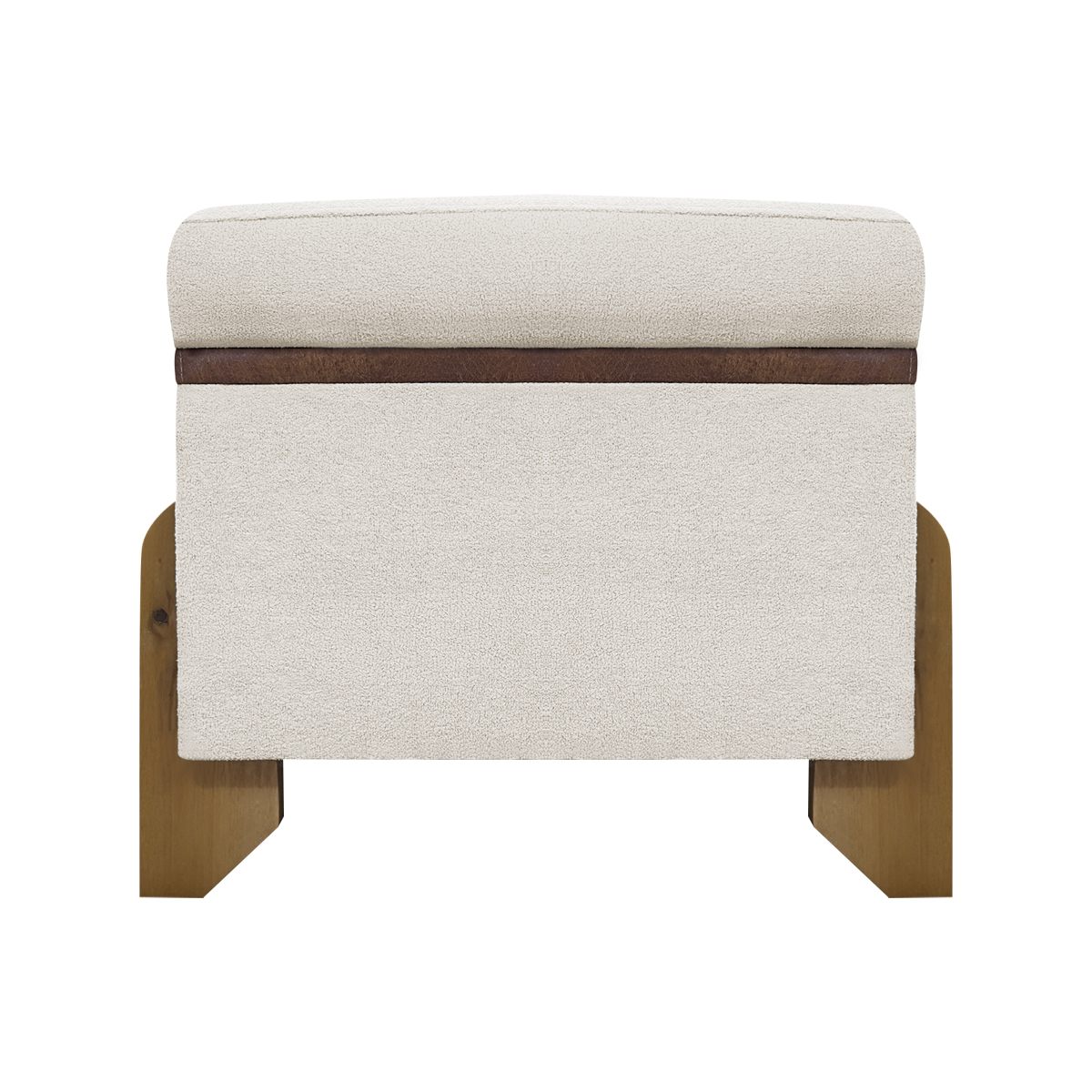 Puff Recamier Baú Para Sala Quarto Cama King 200 cm Versallies Boucle Bege
