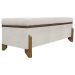 Puff Recamier Baú Para Sala Quarto Cama King 200 cm Versallies Boucle Bege