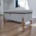 Puff Recamier Baú Para Sala Quarto Cama King 200 cm Versallies Boucle Cinza