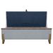Puff Recamier Baú Para Sala Quarto Cama King 200 cm Versallies Boucle Cinza
