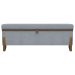 Puff Recamier Baú Para Sala Quarto Cama King 200 cm Versallies Boucle Cinza