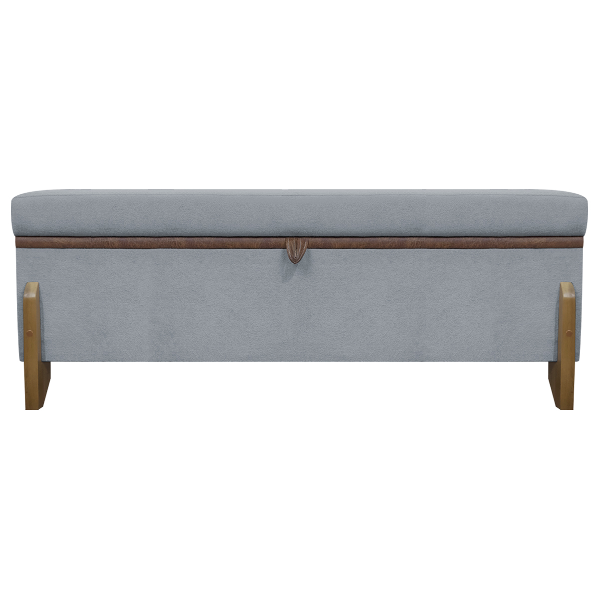 Puff Recamier Baú Para Sala Quarto Cama King 200 cm Versallies Boucle Cinza