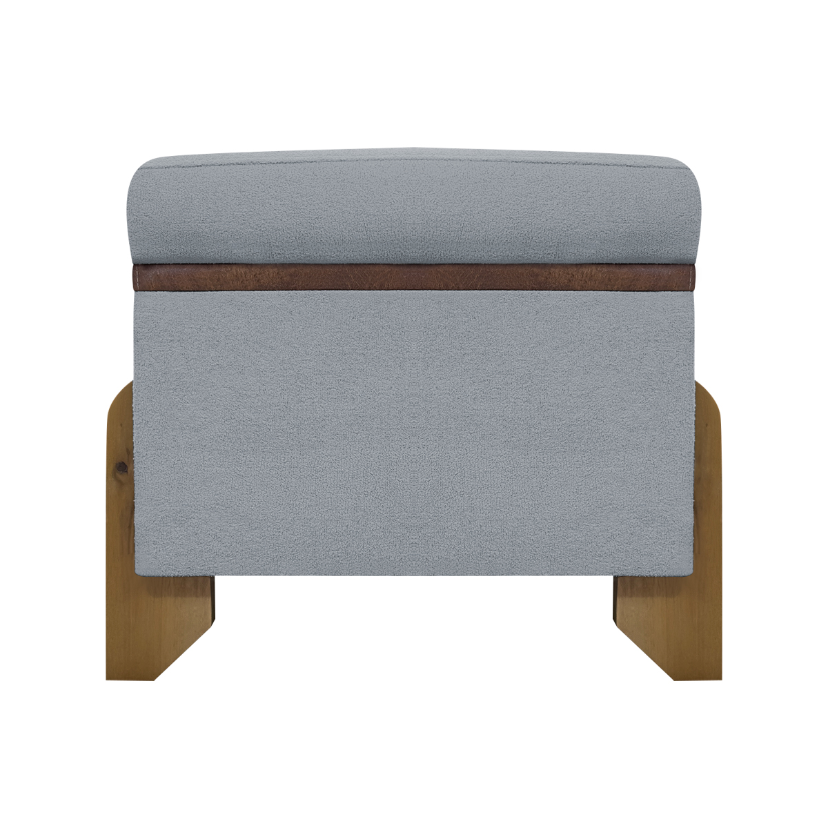 Puff Recamier Baú Para Sala Quarto Cama King 200 cm Versallies Boucle Cinza