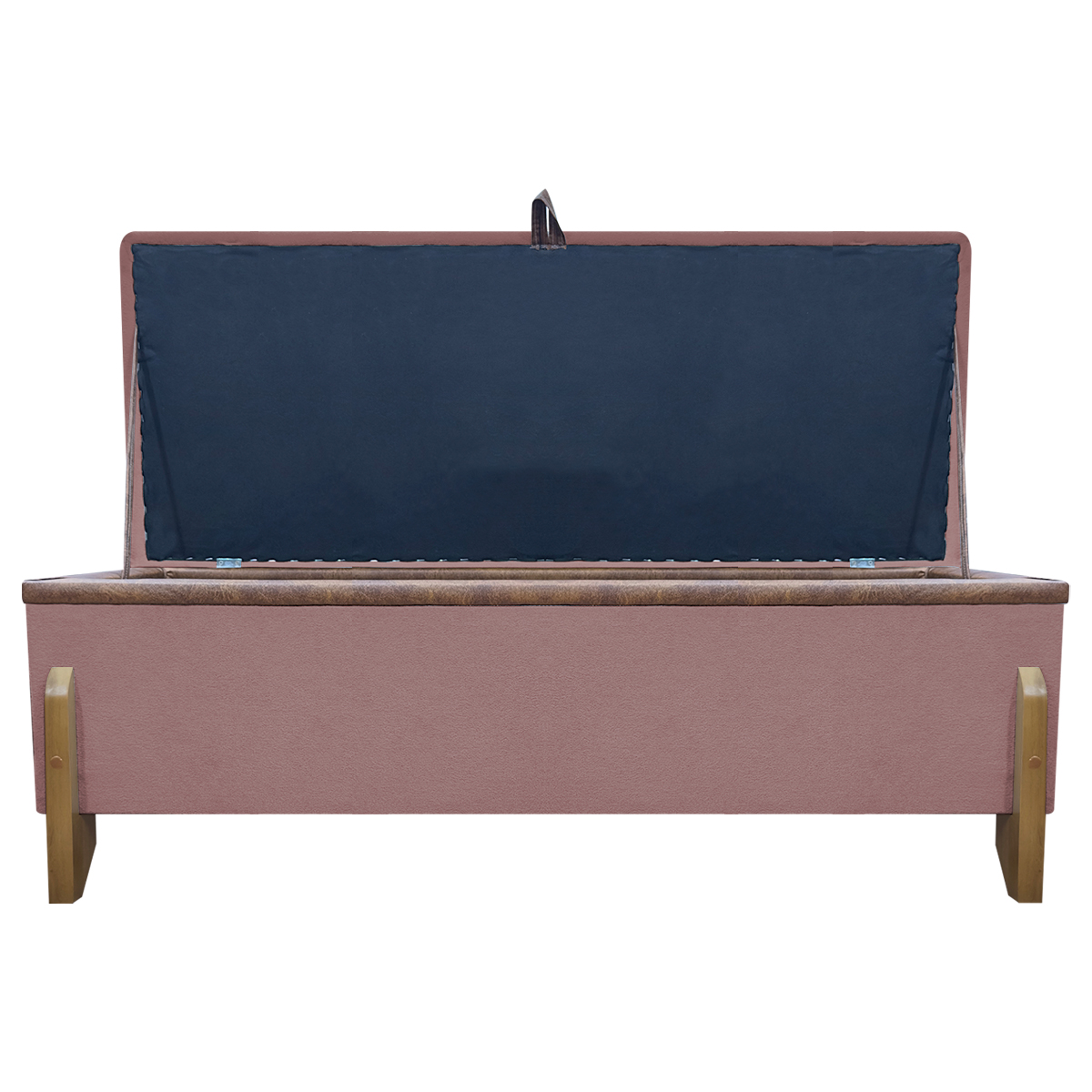 Puff Recamier Baú Para Sala Quarto Cama King 200 cm Versallies Boucle Rosê