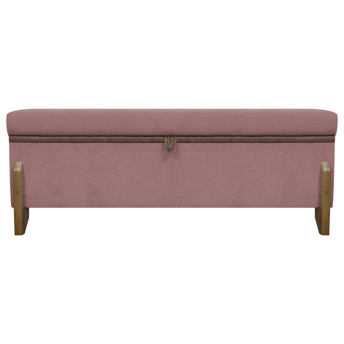 Puff Recamier Baú Para Sala Quarto Cama King 200 cm Versallies Boucle Rosê