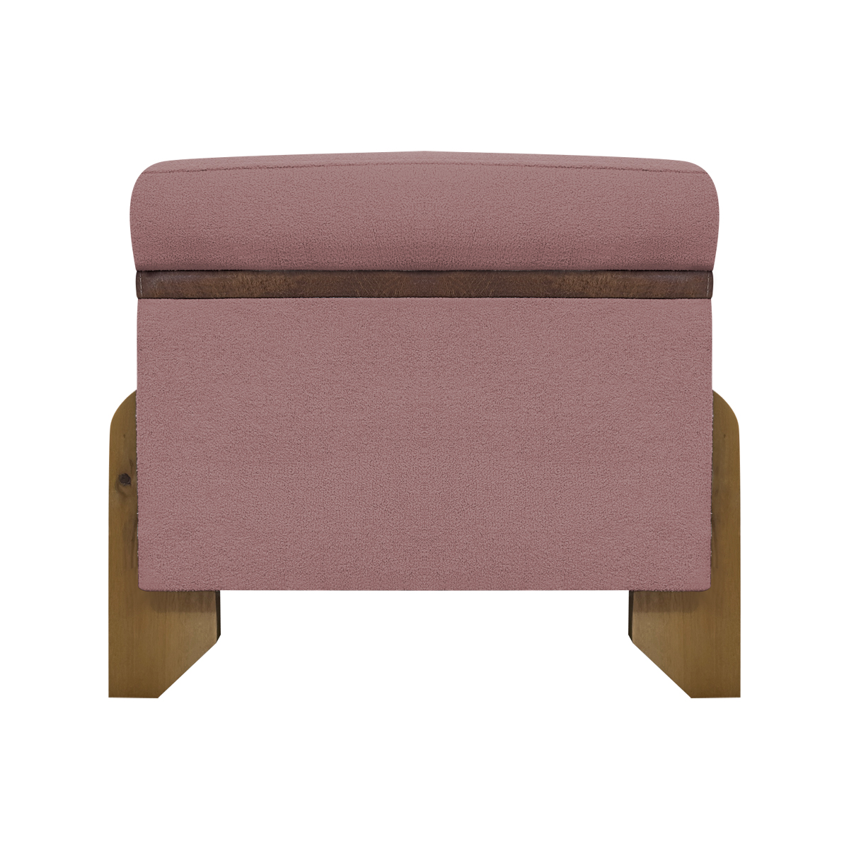 Puff Recamier Baú Para Sala Quarto Cama King 200 cm Versallies Boucle Rosê