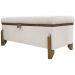 Puff Recamier Baú Para Sala Quarto Cama Queen 150 cm Versallies Boucle Bege