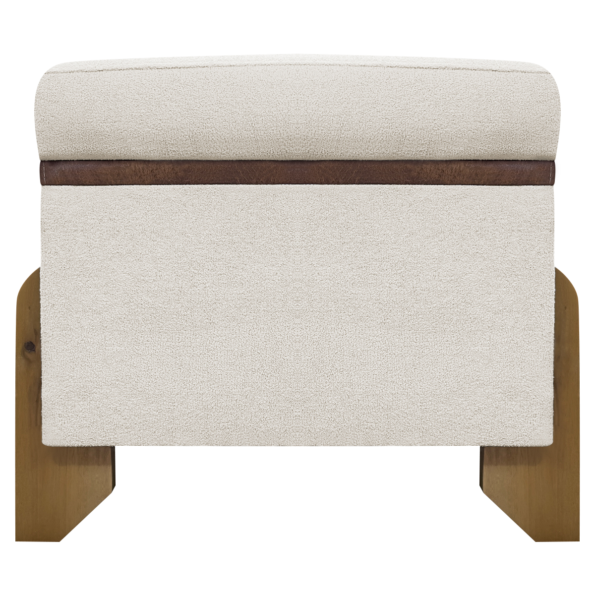 Puff Recamier Baú Para Sala Quarto Cama Queen 150 cm Versallies Boucle Bege