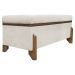 Puff Recamier Baú Para Sala Quarto Cama Queen 150 cm Versallies Boucle Bege