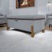 Puff Recamier Baú Para Sala Quarto Cama Queen 150 cm Versallies Boucle Cinza