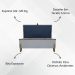 Puff Recamier Baú Para Sala Quarto Cama Queen 150 cm Versallies Boucle Cinza