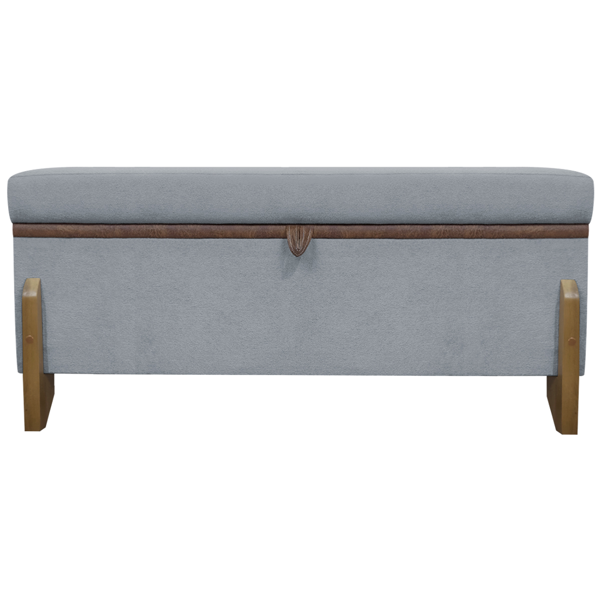 Puff Recamier Baú Para Sala Quarto Cama Queen 150 cm Versallies Boucle Cinza