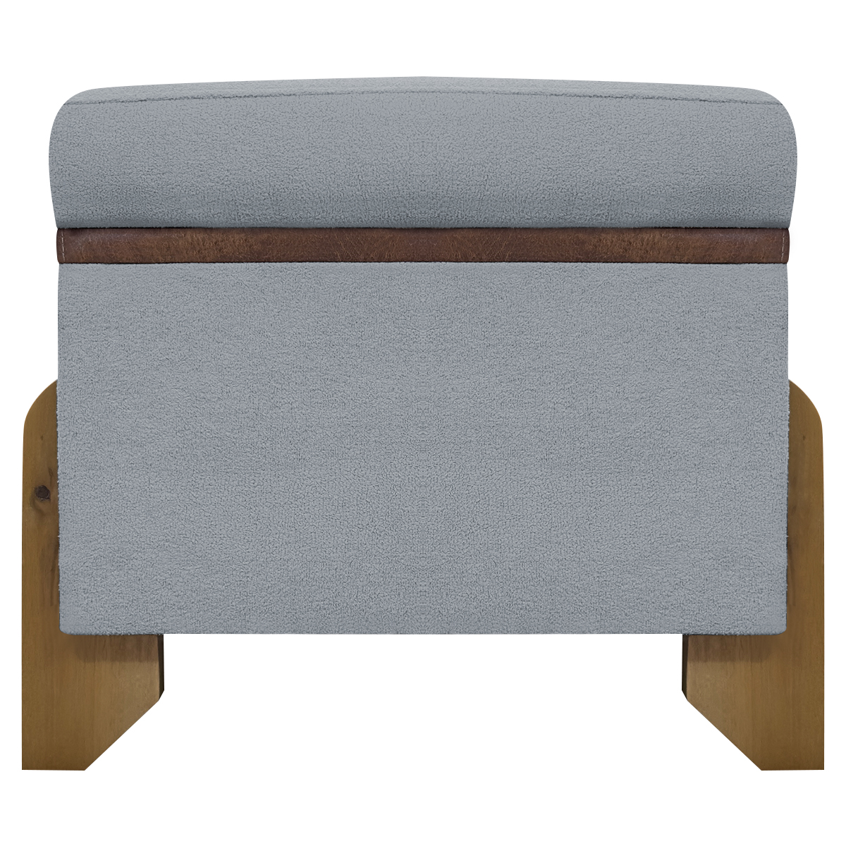 Puff Recamier Baú Para Sala Quarto Cama Queen 150 cm Versallies Boucle Cinza
