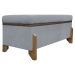 Puff Recamier Baú Para Sala Quarto Cama Queen 150 cm Versallies Boucle Cinza