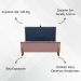 Puff Recamier Baú Para Sala Quarto Cama Queen 150 cm Versallies Boucle Rosê