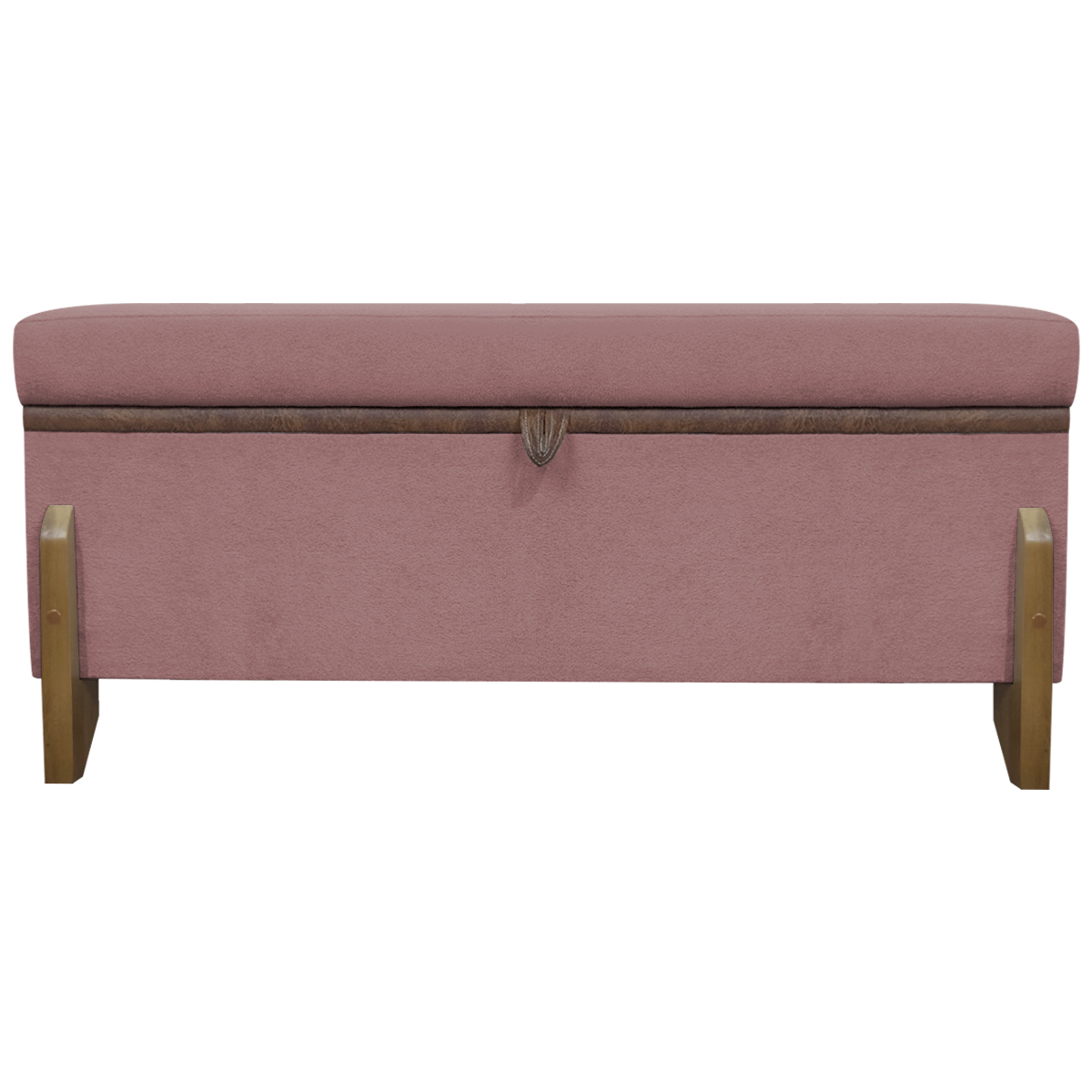 Puff Recamier Baú Para Sala Quarto Cama Queen 150 cm Versallies Boucle Rosê