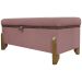 Puff Recamier Baú Para Sala Quarto Cama Queen 150 cm Versallies Boucle Rosê