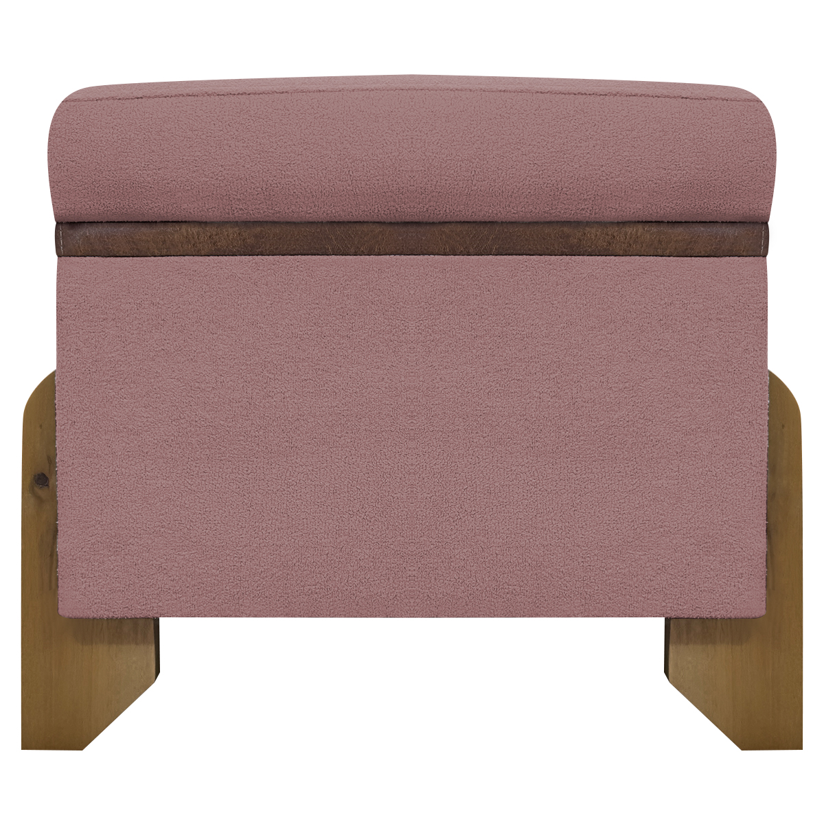 Puff Recamier Baú Para Sala Quarto Cama Queen 150 cm Versallies Boucle Rosê