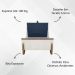 Puff Recamier Baú Para Sala Quarto Cama Solteiro 50 cm Versallies Boucle Bege