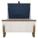Puff Recamier Baú Para Sala Quarto Cama Solteiro 50 cm Versallies Boucle Bege