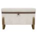 Puff Recamier Baú Para Sala Quarto Cama Solteiro 50 cm Versallies Boucle Bege