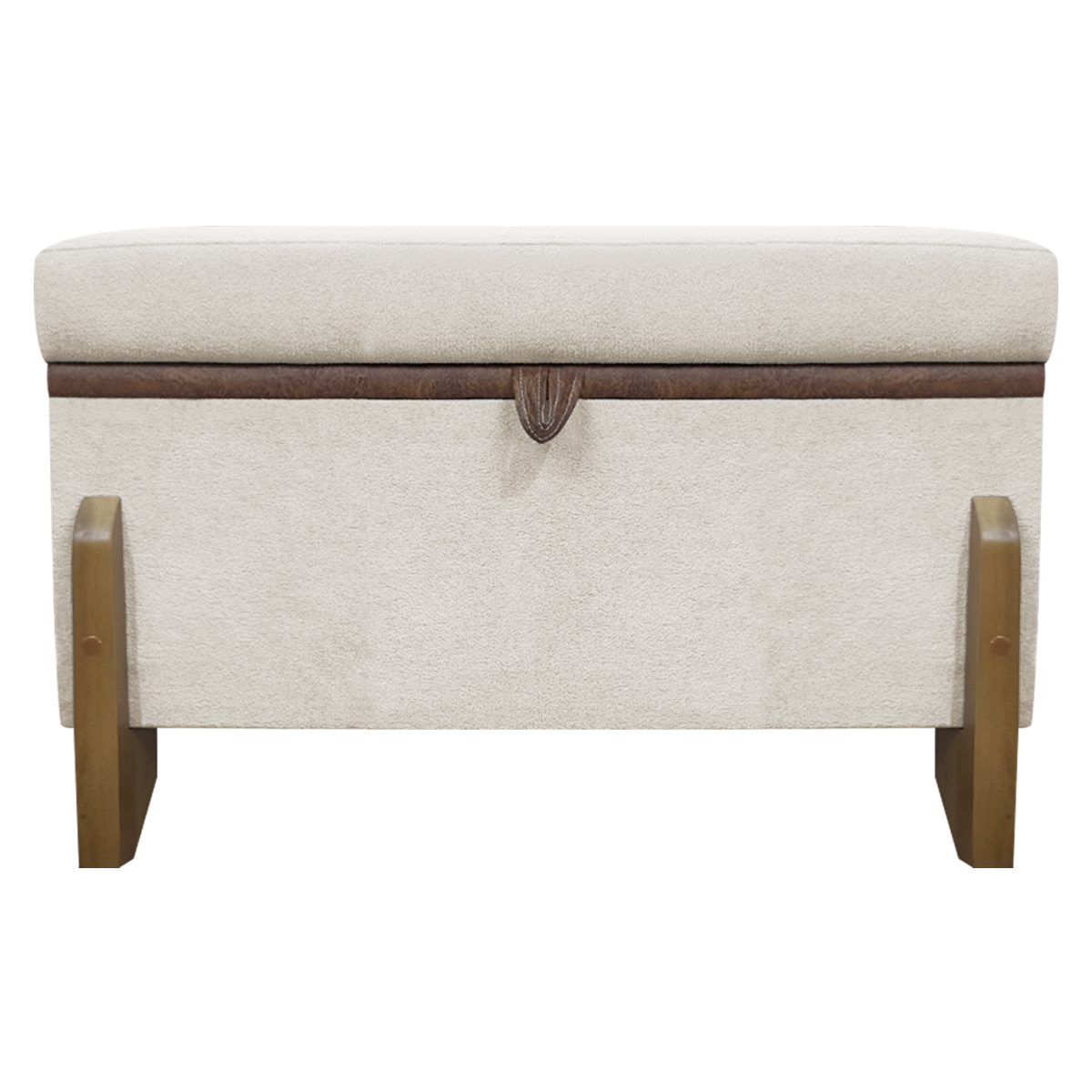 Puff Recamier Baú Para Sala Quarto Cama Solteiro 50 cm Versallies Boucle Bege