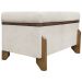 Puff Recamier Baú Para Sala Quarto Cama Solteiro 50 cm Versallies Boucle Bege