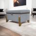 Puff Recamier Baú Para Sala Quarto Cama Solteiro 50 cm Versallies Boucle Cinza
