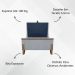 Puff Recamier Baú Para Sala Quarto Cama Solteiro 50 cm Versallies Boucle Cinza