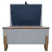 Puff Recamier Baú Para Sala Quarto Cama Solteiro 50 cm Versallies Boucle Cinza