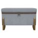Puff Recamier Baú Para Sala Quarto Cama Solteiro 50 cm Versallies Boucle Cinza