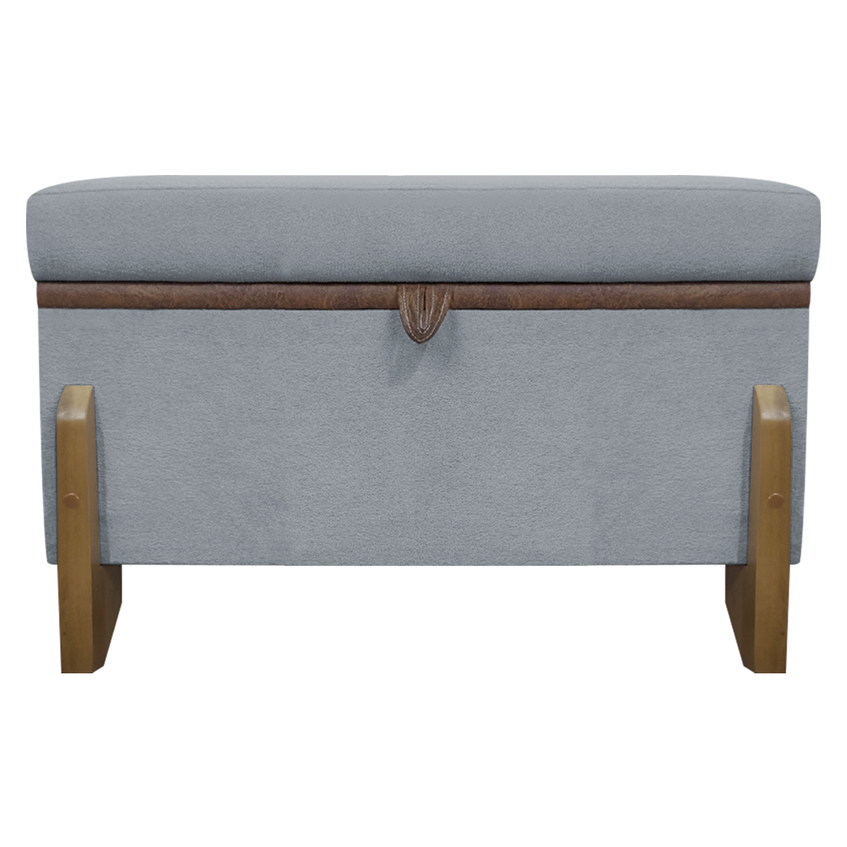 Puff Recamier Baú Para Sala Quarto Cama Solteiro 50 cm Versallies Boucle Cinza