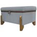 Puff Recamier Baú Para Sala Quarto Cama Solteiro 50 cm Versallies Boucle Cinza