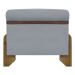 Puff Recamier Baú Para Sala Quarto Cama Solteiro 50 cm Versallies Boucle Cinza