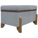 Puff Recamier Baú Para Sala Quarto Cama Solteiro 50 cm Versallies Boucle Cinza