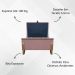 Puff Recamier Baú Para Sala Quarto Cama Solteiro 50 cm Versallies Boucle Rosê