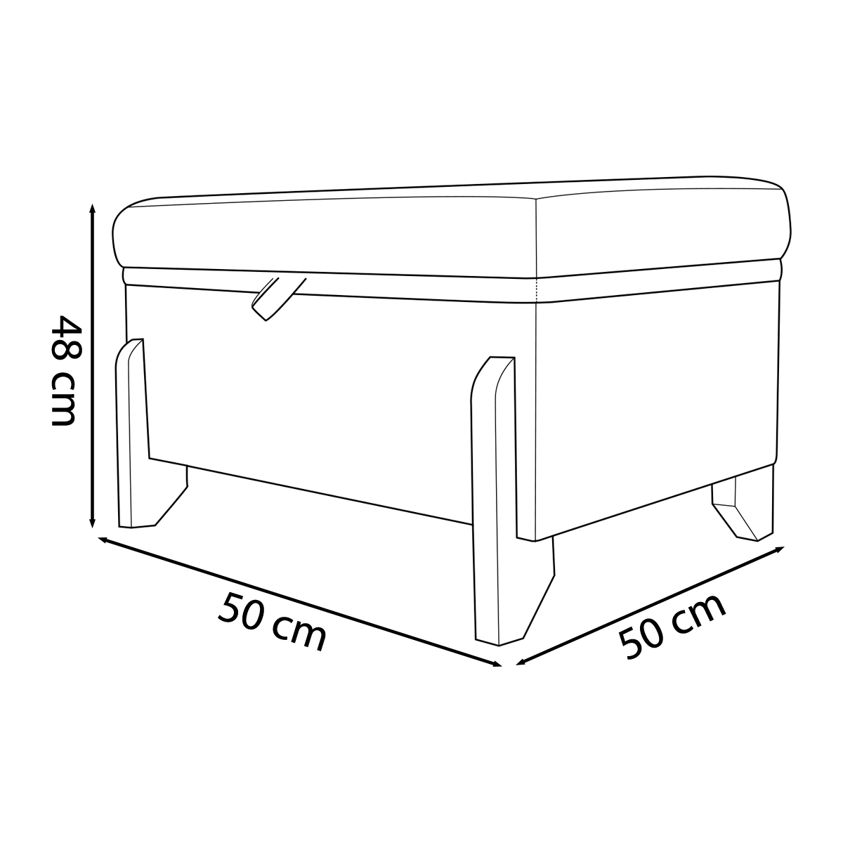 Puff Recamier Baú Para Sala Quarto Cama Solteiro 50 cm Versallies Boucle Rosê