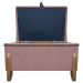 Puff Recamier Baú Para Sala Quarto Cama Solteiro 50 cm Versallies Boucle Rosê