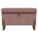 Puff Recamier Baú Para Sala Quarto Cama Solteiro 50 cm Versallies Boucle Rosê