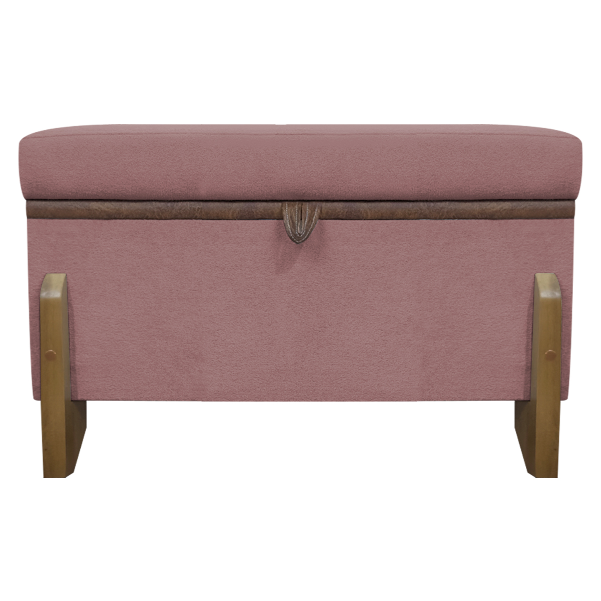 Puff Recamier Baú Para Sala Quarto Cama Solteiro 50 cm Versallies Boucle Rosê